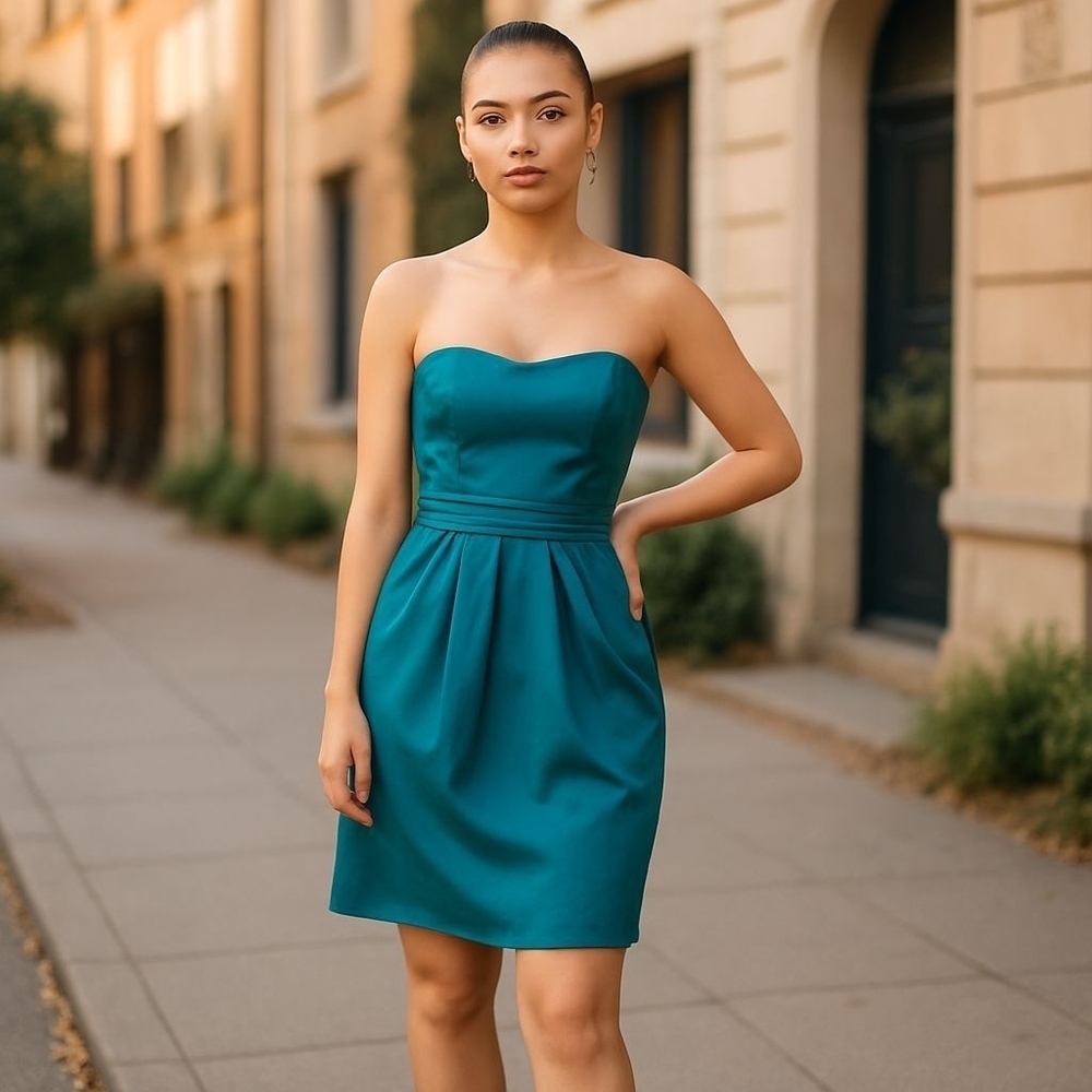 H&M Elegant Green Strapless Dress